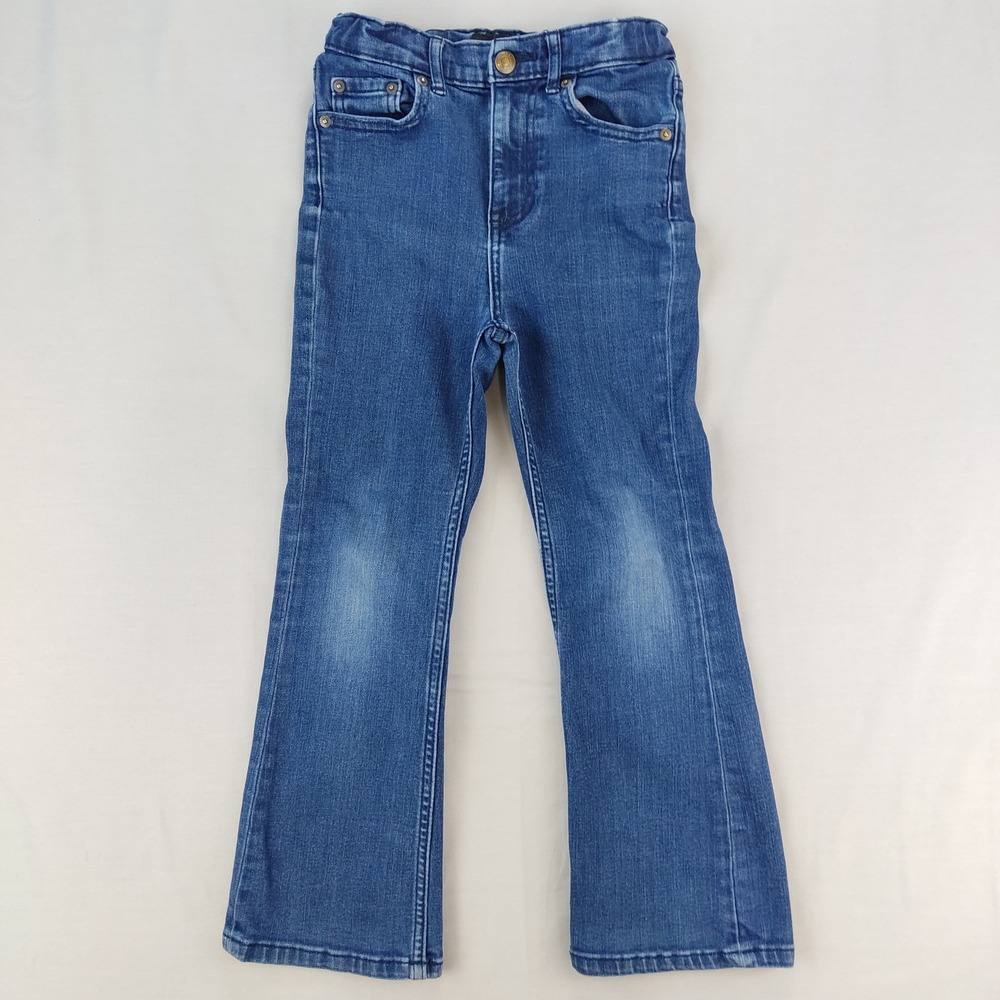 Free Assembly Jeans Girls 7 Blue High Rise Flare Denim Pants Classic 5-Pocket